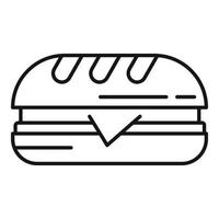 Symbol für die Frühstückssandwichbar, Umrissstil vektor