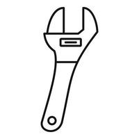 Schraubenschlüssel-Ausrüstungssymbol, Umrissstil vektor