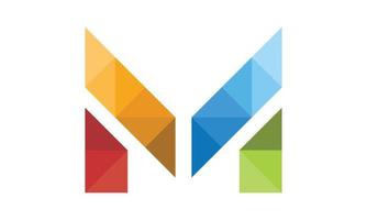 moderne polygonale m-logo-vorlage vektor