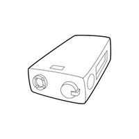 Symbol für elektronisches Zigarettenladegerät, Umrissstil vektor