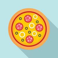 pizza mozzarella ikon, platt stil vektor