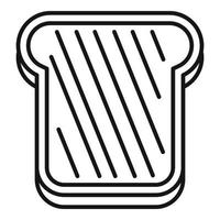 baka rostat bröd ikon, översikt stil vektor