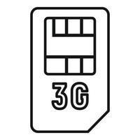 3g-SIM-Kartensymbol, Umrissstil