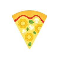 skiva ost pizza ikon, platt stil vektor