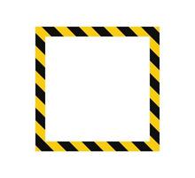 varning fyrkant ram med gul och svart diagonal Ränder. rektangel varna ram. gul och svart varning tejp gräns. vektor illustration på vit bakgrund