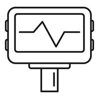 Symbol für Herzschlaganalyse, Umrissstil vektor