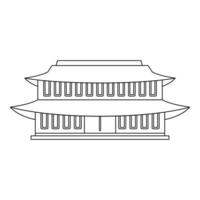 China-Tempel-Symbol, Umriss-Stil vektor