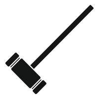 Krocket-Holzschlägel-Symbol, einfacher Stil vektor