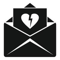 Scheidungsbrief-Symbol, einfacher Stil vektor