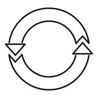 Papierrecycling-Symbol, Umrissstil vektor