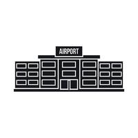 flygplats byggnad ikon, enkel stil vektor