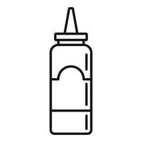Senf-Plastikflaschen-Symbol, Umrissstil vektor