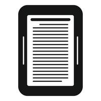 E-Book-Gerätesymbol, einfacher Stil vektor