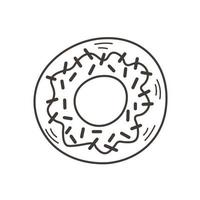 Donut mit Streuseln kritzeln vektor