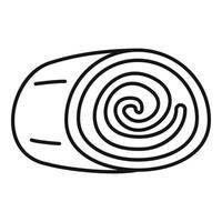 Bäckerei süßes Roulette-Symbol, Umrissstil vektor