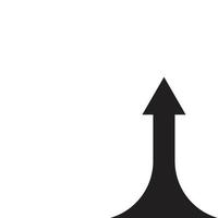 eps10 schwarzer Vektor wachsendes Pfeildiagramm solide Kunstikone isoliert auf weißem Hintergrund. Symbol für die Steigerung des Unternehmenswachstums in einem einfachen, flachen, trendigen, modernen Stil für Ihr Website-Design, Logo und mobile App