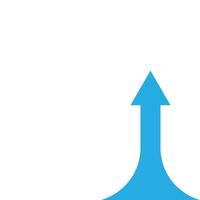 eps10 blauer Vektor wachsendes Pfeildiagramm solide Kunstikone isoliert auf weißem Hintergrund. Symbol für die Steigerung des Unternehmenswachstums in einem einfachen, flachen, trendigen, modernen Stil für Ihr Website-Design, Logo und mobile App