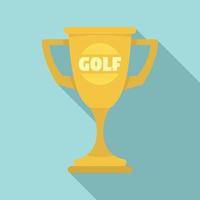 Golf-Gold-Cup-Symbol, flacher Stil vektor