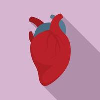 kropp mänsklig hjärta ikon, platt stil vektor