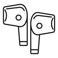 Symbol für mobile drahtlose Ohrhörer, Umrissstil vektor