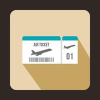 Airline Boarding Pass Ticket-Symbol, flacher Stil vektor