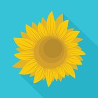 Sommer-Sonnenblumen-Symbol, flacher Stil vektor