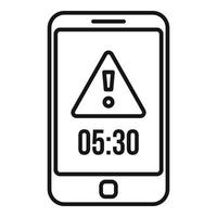 Deadline Telefonalarmsymbol, Umrissstil vektor