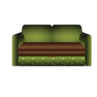 Grünes Sofa-Symbol, Cartoon-Stil vektor