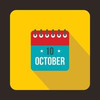 columbus dag kalender ikon, platt stil vektor