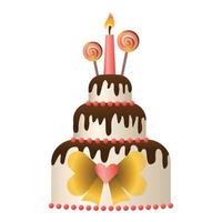 rosett födelsedag kaka ikon, tecknad serie stil vektor