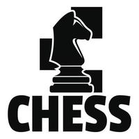Schachpferde-Logo, einfacher Stil vektor