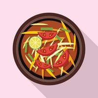 thai mat tomat soppa ikon, platt stil vektor