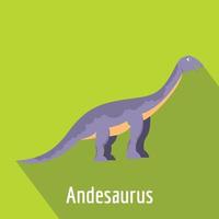 Andesaurus-Symbol, flacher Stil. vektor
