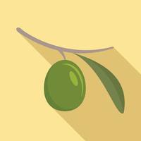 grön oliv ikon, platt stil vektor