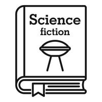 Science-Fiction-Buch-Symbol, Umrissstil vektor