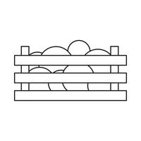 Wassermelonen in Holzkisten-Symbol, Umrissstil vektor