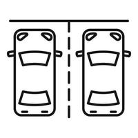 Symbol für Autostraßenparkplätze, Umrissstil vektor