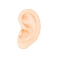 Symbol für menschliches Ohr, Cartoon-Stil vektor
