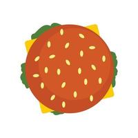 topp se hamburgare ikon, platt stil vektor