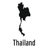 thailand-karte im schwarzen vektor einfach