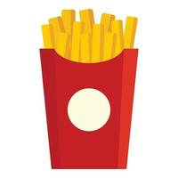 Pommes-Frites-Box-Symbol, flacher Stil vektor