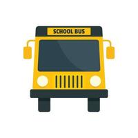 gelbe Schulminibus-Ikone, flacher Stil vektor