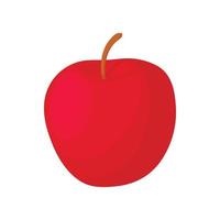 röd äpple ikon, tecknad serie stil vektor