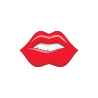 rote Lippen-Symbol im Cartoon-Stil vektor
