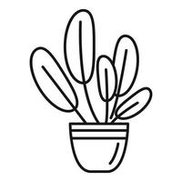 runde Blätter Zimmerpflanzen-Symbol, Umrissstil vektor