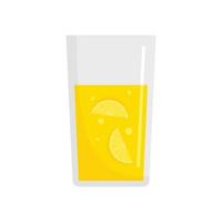 glas av citronsaft ikon, platt stil vektor