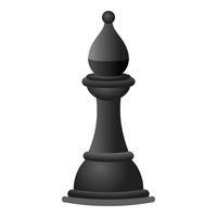 svart schack riddare ikon, tecknad serie stil vektor