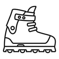 Symbol für Inline-Skates mit kleinem Rad, Umrissstil vektor