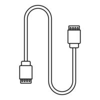 Symbol für das Ladekabel des Vape-Kabels, Umrissstil vektor