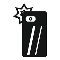 Smartphone-Selfie-Flash-Symbol, einfacher Stil vektor